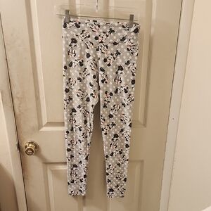 LuLaRoe Gray Minnie Mouse Leggings One Size